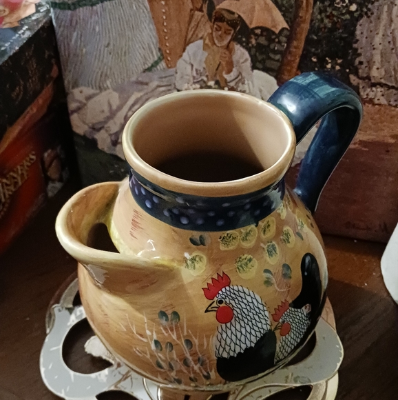 Country Kitchen Ceramic Rooster Pitcher ๐ by Giani Far Ambiance Collection ๐ - Picture 10 of 15